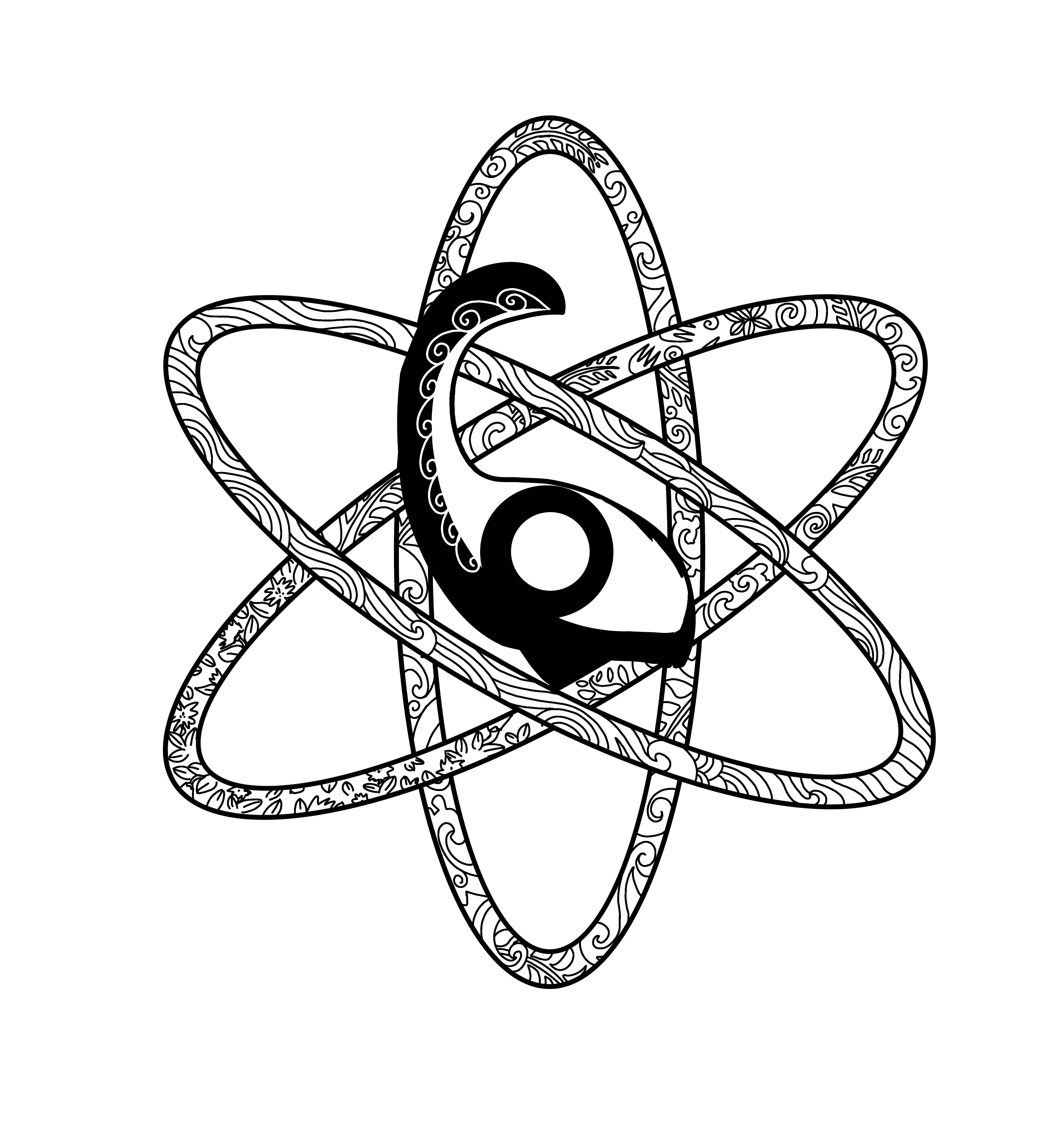 Moa logo: a stylised moa bird inside atomic orbital rings, with Maori linework